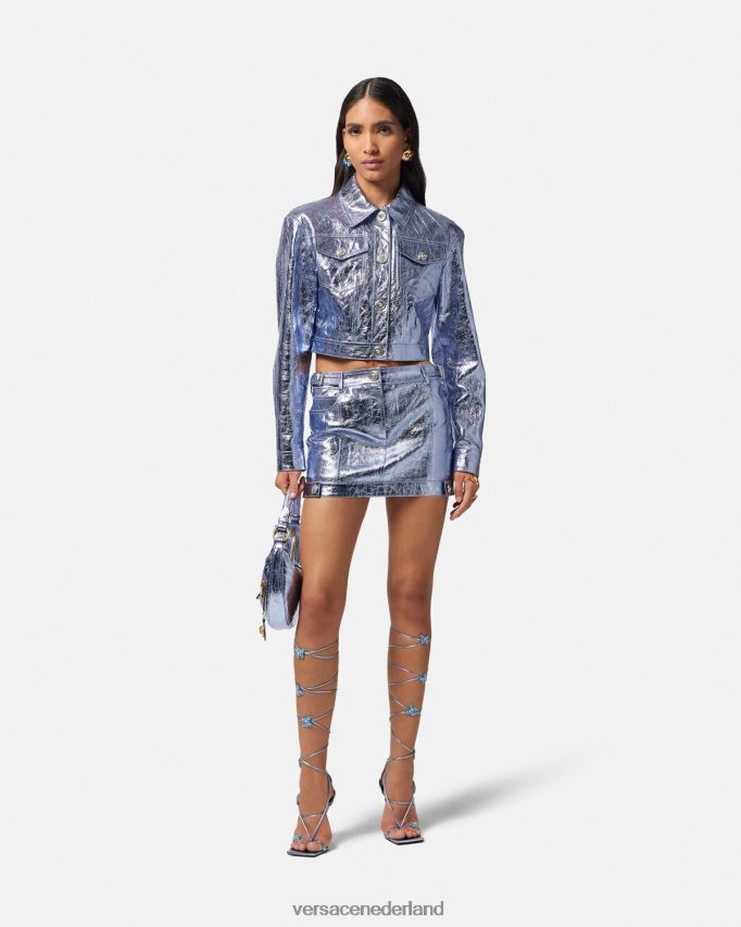 Versace Medusa minirok van metallic leer vrouwen metalen kleding J2T4F4160