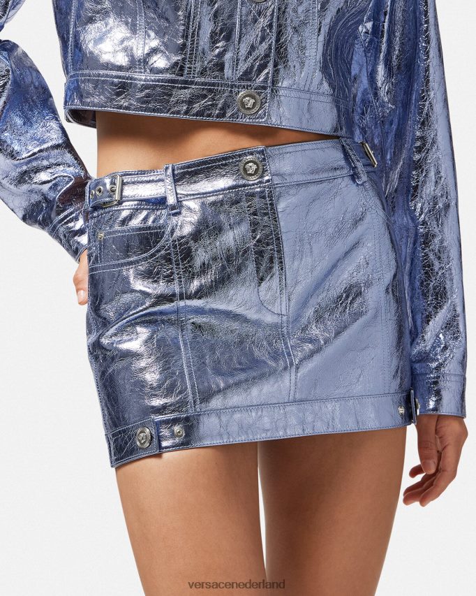 Versace Medusa minirok van metallic leer vrouwen metalen kleding J2T4F4160