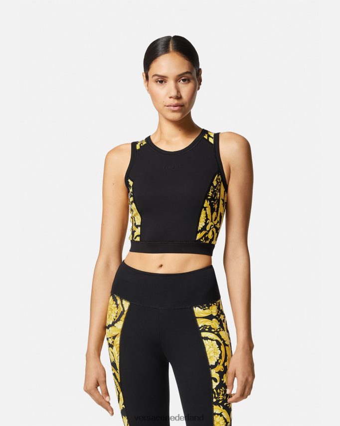 Versace Barocco gym sportbeha vrouwen zwart kleding J2T4F4232