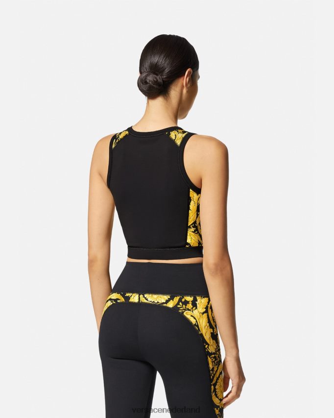 Versace Barocco gym sportbeha vrouwen zwart kleding J2T4F4232