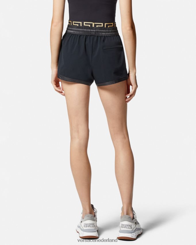 Versace Greca gymshort met rand vrouwen zwart kleding J2T4F4238