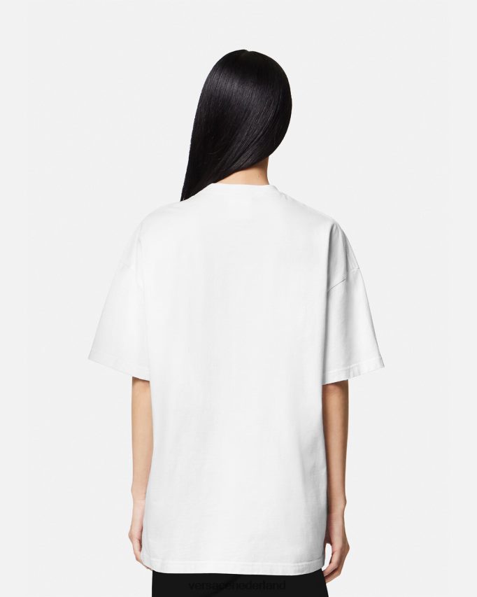 Versace T-shirt met Medusa-logo vrouwen wit kleding J2T4F4135