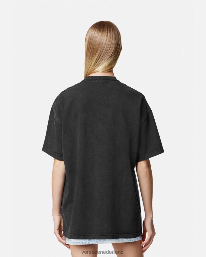 Versace T-shirt met Medusa-logo vrouwen zwart kleding J2T4F4134