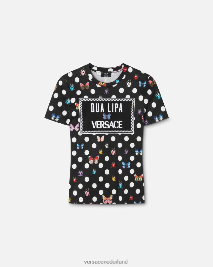 Versace T-shirt met geborduurde vlinders vrouwen afdrukken kleding J2T4F4130