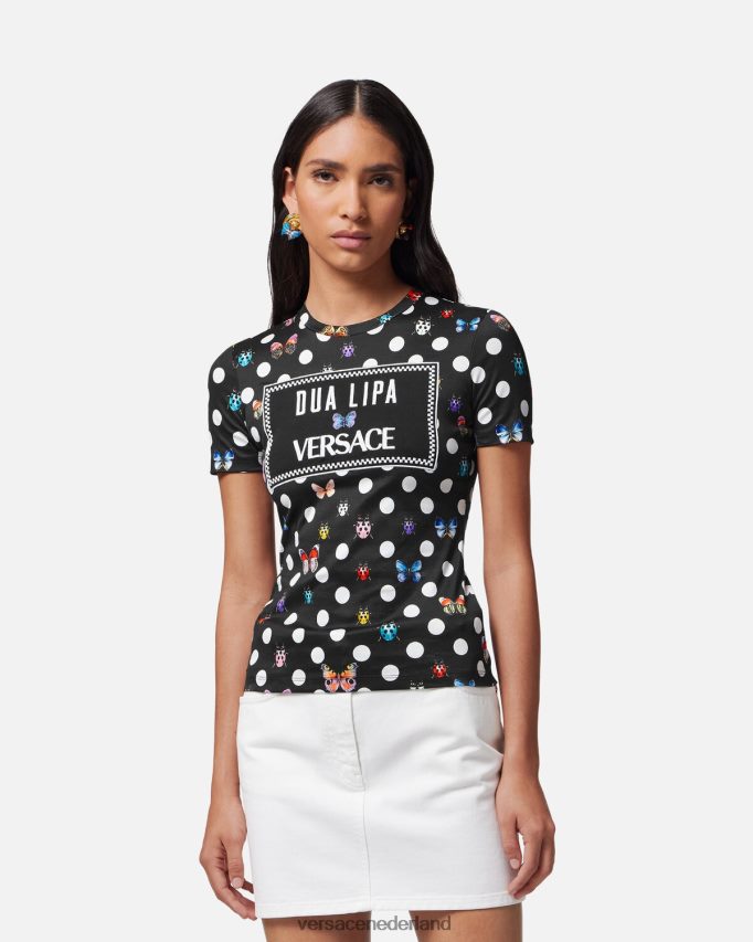 Versace T-shirt met geborduurde vlinders vrouwen afdrukken kleding J2T4F4130