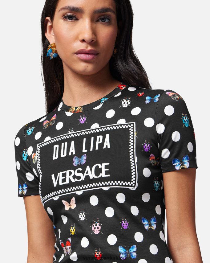Versace T-shirt met geborduurde vlinders vrouwen afdrukken kleding J2T4F4130