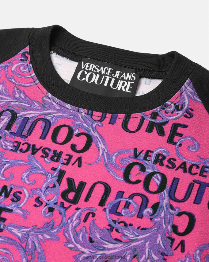Versace couture bodysuit-T-shirt met logo vrouwen fuchsia kleding J2T4F42209