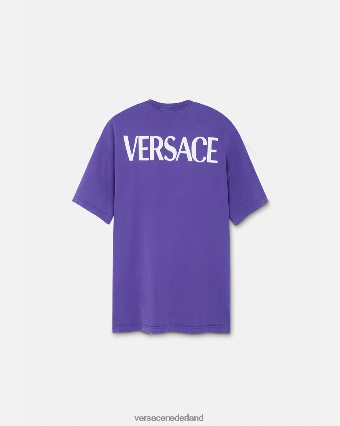 Versace godin oversized t-shirt vrouwen paars kleding J2T4F4151