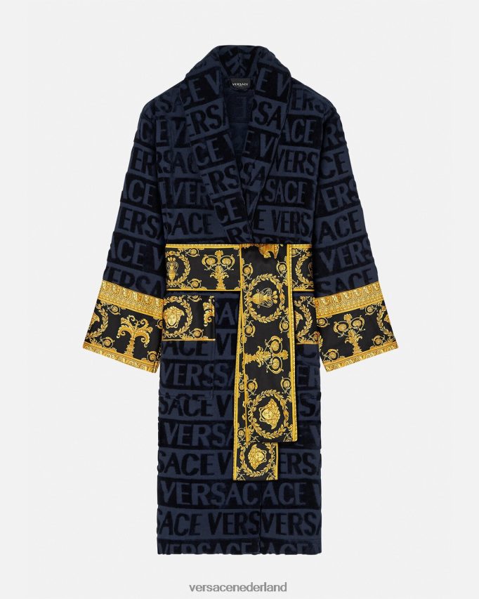 Versace Ik barokke badjas vrouwen blauw ondergoed en strandkleding J2T4F41091