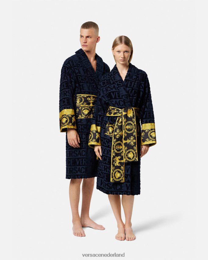Versace Ik barokke badjas vrouwen blauw ondergoed en strandkleding J2T4F41091