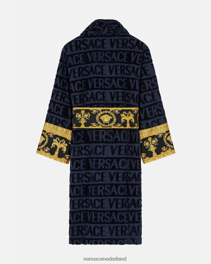 Versace Ik barokke badjas vrouwen blauw ondergoed en strandkleding J2T4F41091