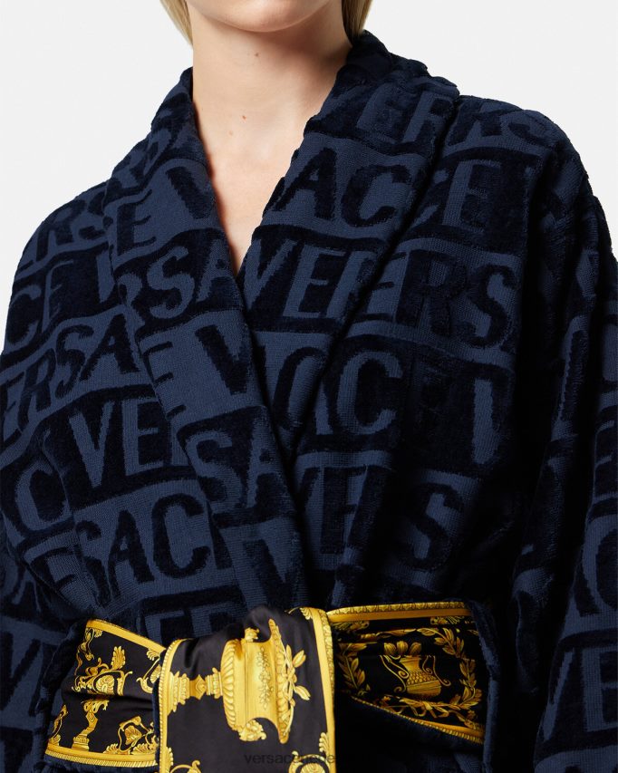 Versace Ik barokke badjas vrouwen blauw ondergoed en strandkleding J2T4F41091