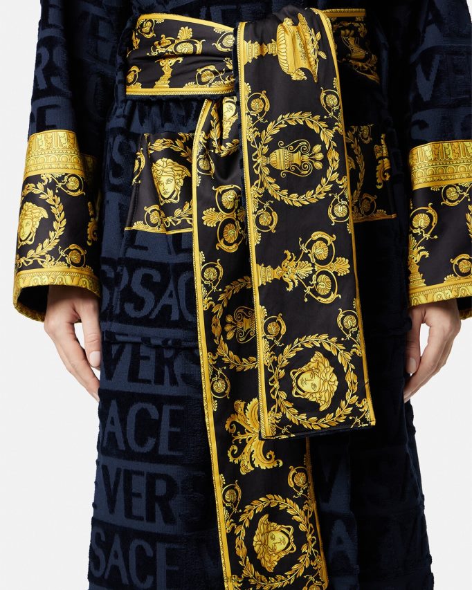 Versace Ik barokke badjas vrouwen blauw ondergoed en strandkleding J2T4F41091
