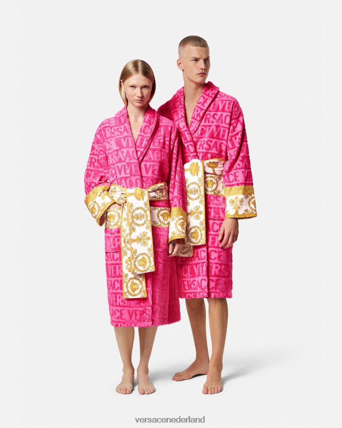 Versace Ik barokke badjas vrouwen fuchsia ondergoed en strandkleding J2T4F41094