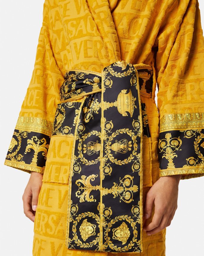 Versace Ik barokke badjas vrouwen geel ondergoed en strandkleding J2T4F41096