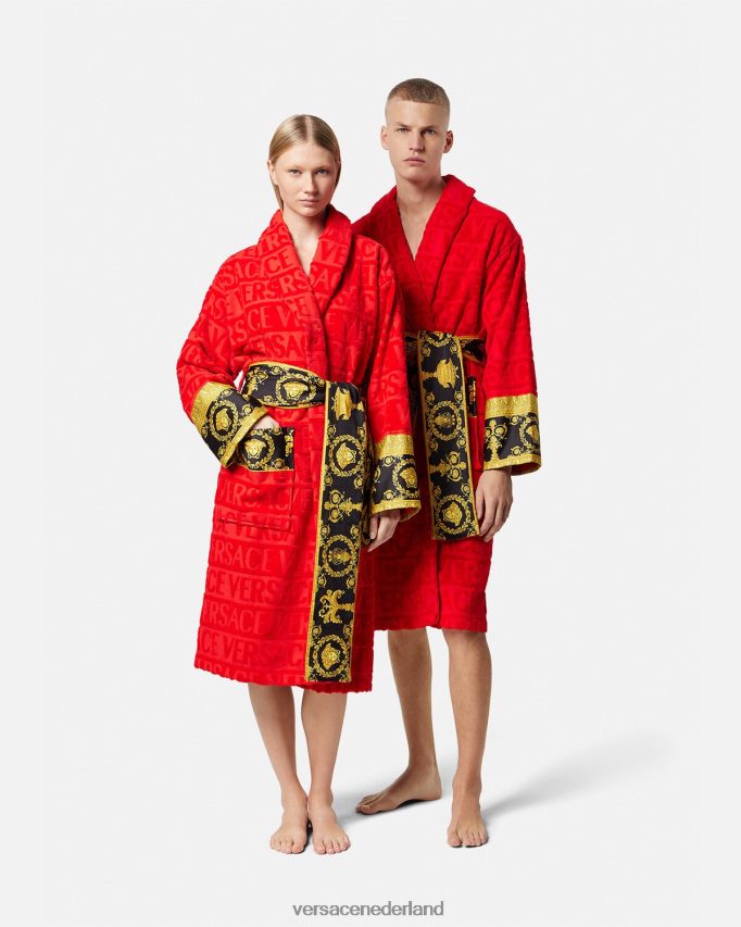 Versace Ik barokke badjas vrouwen rood ondergoed en strandkleding J2T4F41092