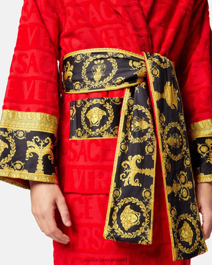 Versace Ik barokke badjas vrouwen rood ondergoed en strandkleding J2T4F41092