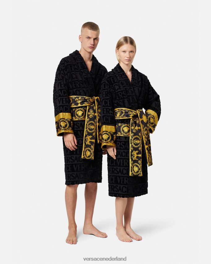 Versace Ik barokke badjas vrouwen zwart ondergoed en strandkleding J2T4F41084