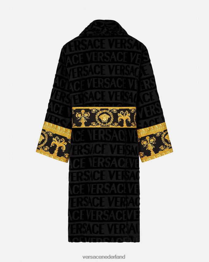 Versace Ik barokke badjas vrouwen zwart ondergoed en strandkleding J2T4F41084