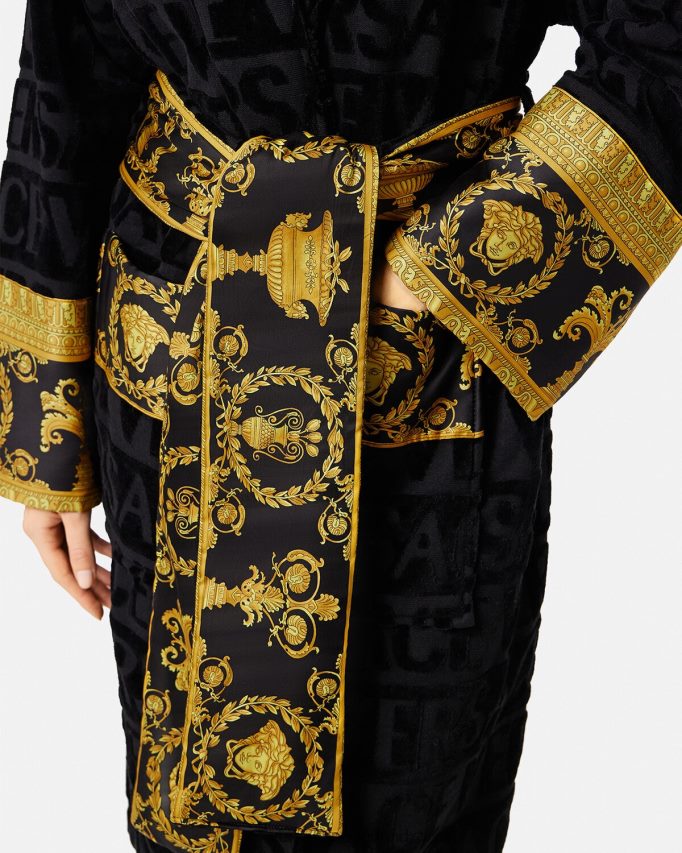 Versace Ik barokke badjas vrouwen zwart ondergoed en strandkleding J2T4F41084