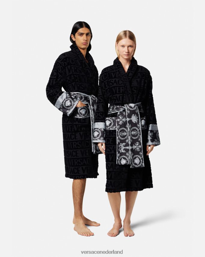 Versace Ik barokke badjas vrouwen zwart ondergoed en strandkleding J2T4F41086