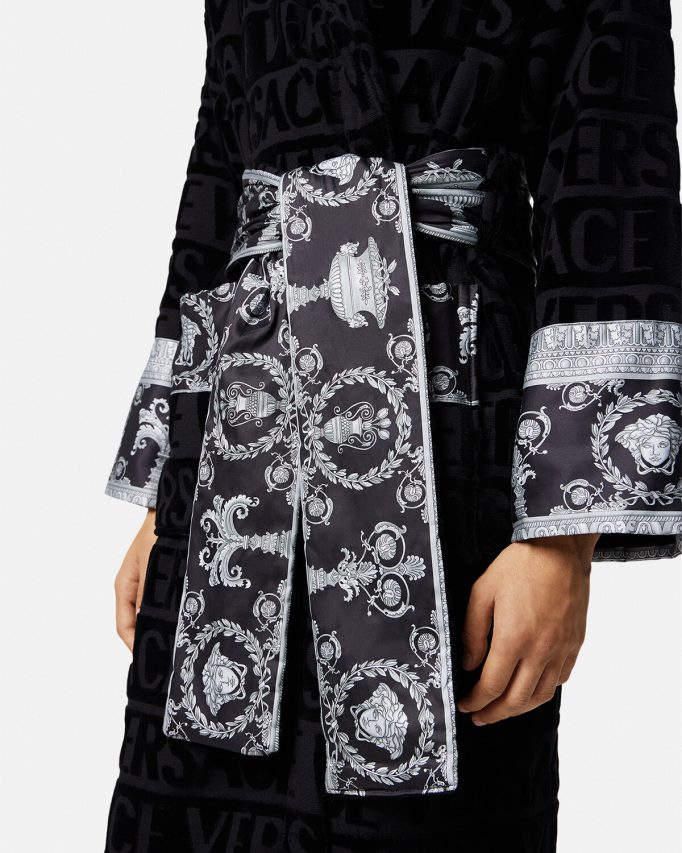 Versace Ik barokke badjas vrouwen zwart ondergoed en strandkleding J2T4F41086