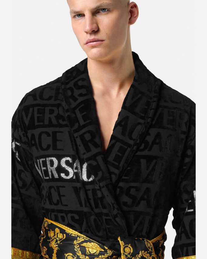 Versace all-over badjas van kristal vrouwen afdrukken ondergoed en strandkleding J2T4F41085