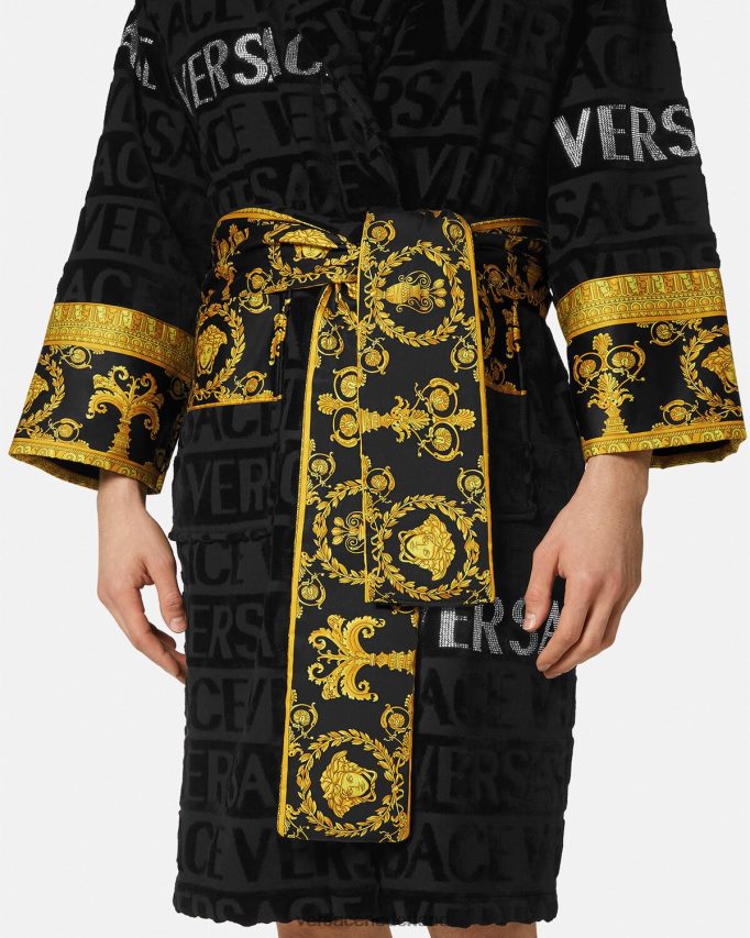 Versace all-over badjas van kristal vrouwen afdrukken ondergoed en strandkleding J2T4F41085