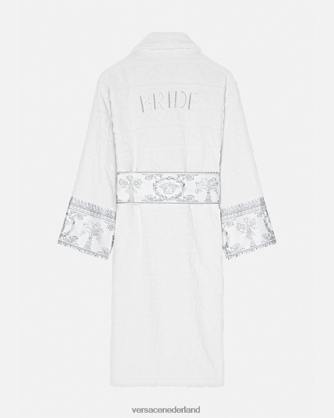 Versace kristal i barokke bruidbadjas vrouwen wit zilver ondergoed en strandkleding J2T4F41090
