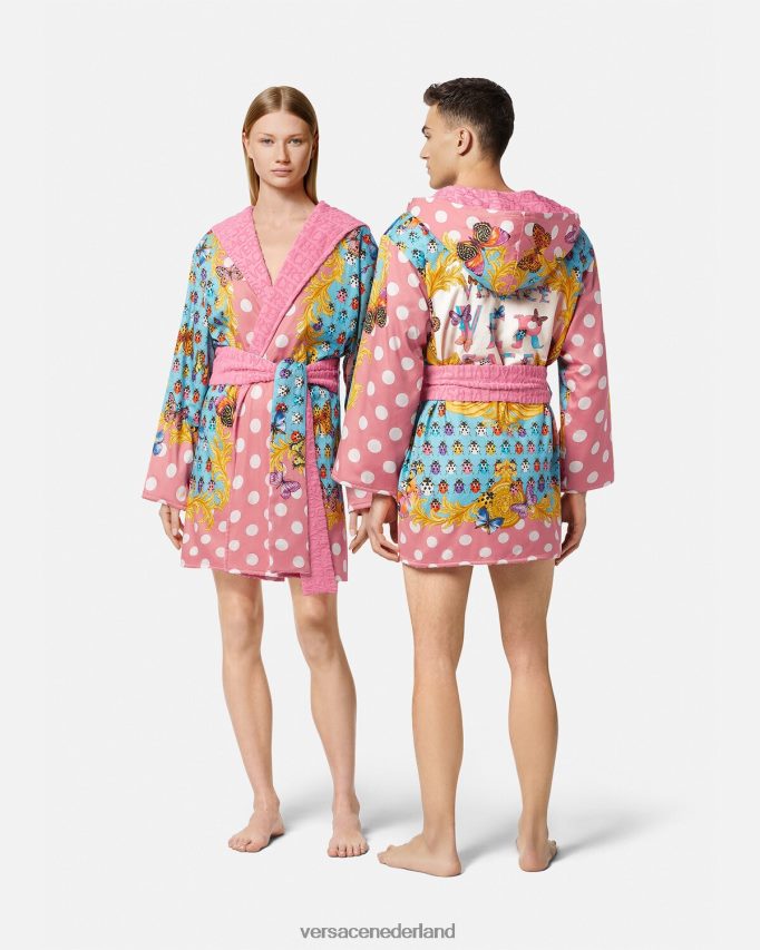 Versace vlinders korte badjas vrouwen afdrukken ondergoed en strandkleding J2T4F41080