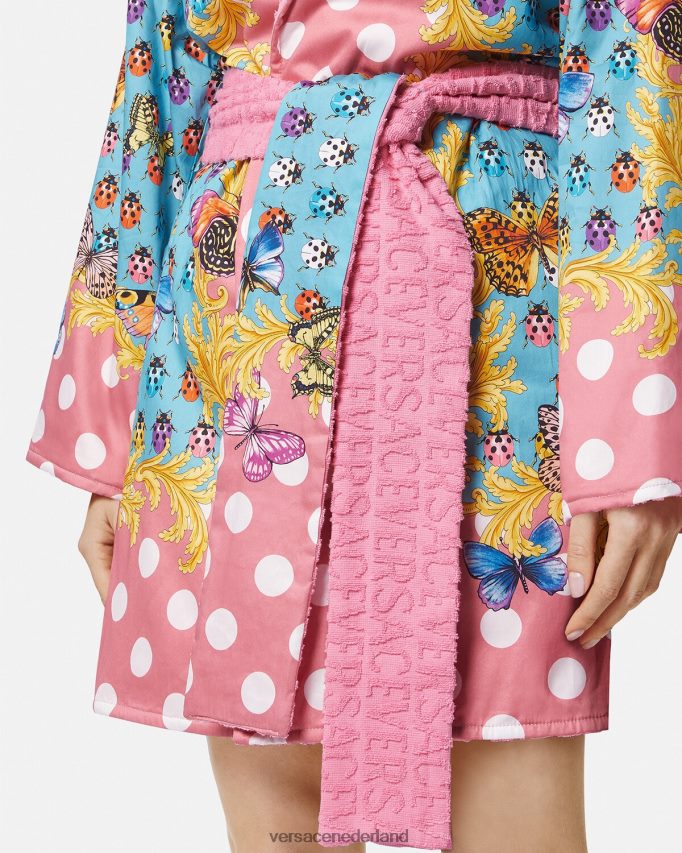 Versace vlinders korte badjas vrouwen afdrukken ondergoed en strandkleding J2T4F41080
