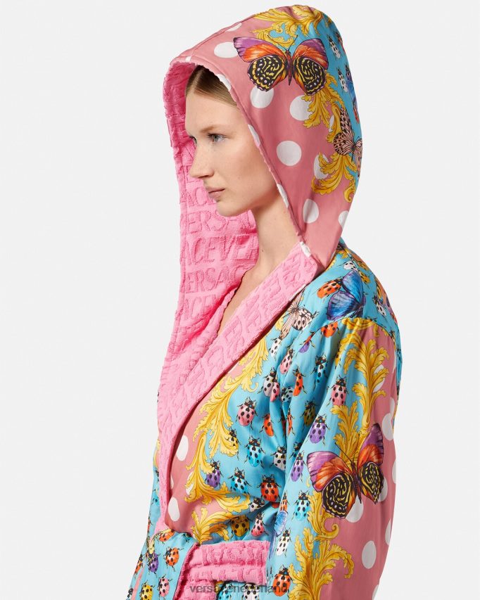 Versace vlinders korte badjas vrouwen afdrukken ondergoed en strandkleding J2T4F41080