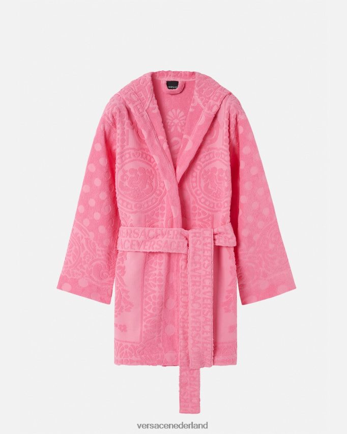 Versace zeeschelp barok korte badjas vrouwen roze ondergoed en strandkleding J2T4F41081