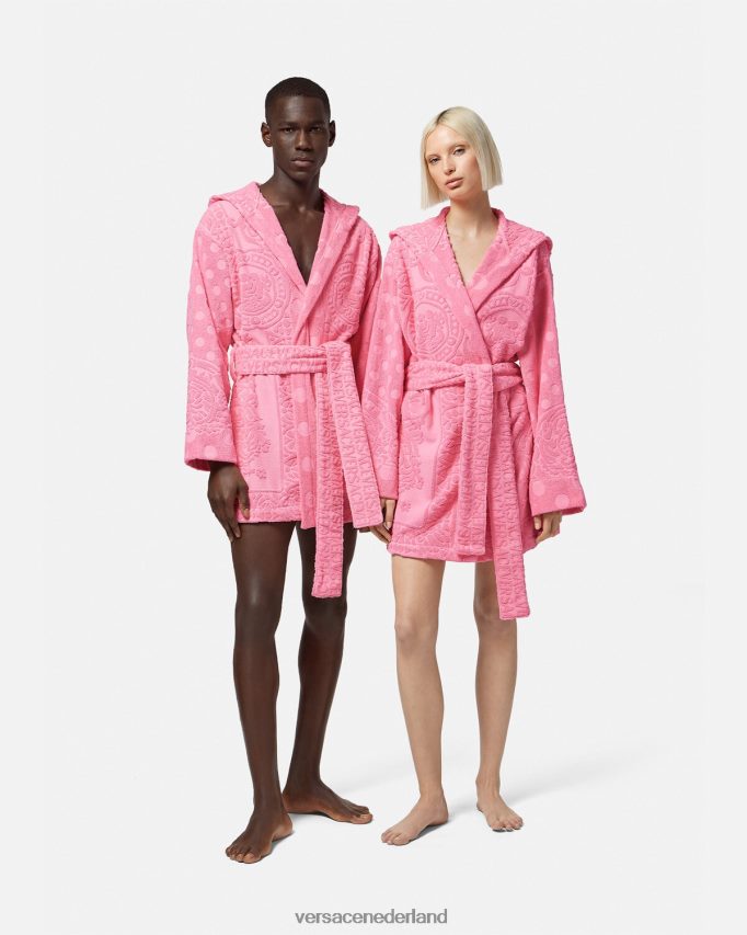 Versace zeeschelp barok korte badjas vrouwen roze ondergoed en strandkleding J2T4F41081