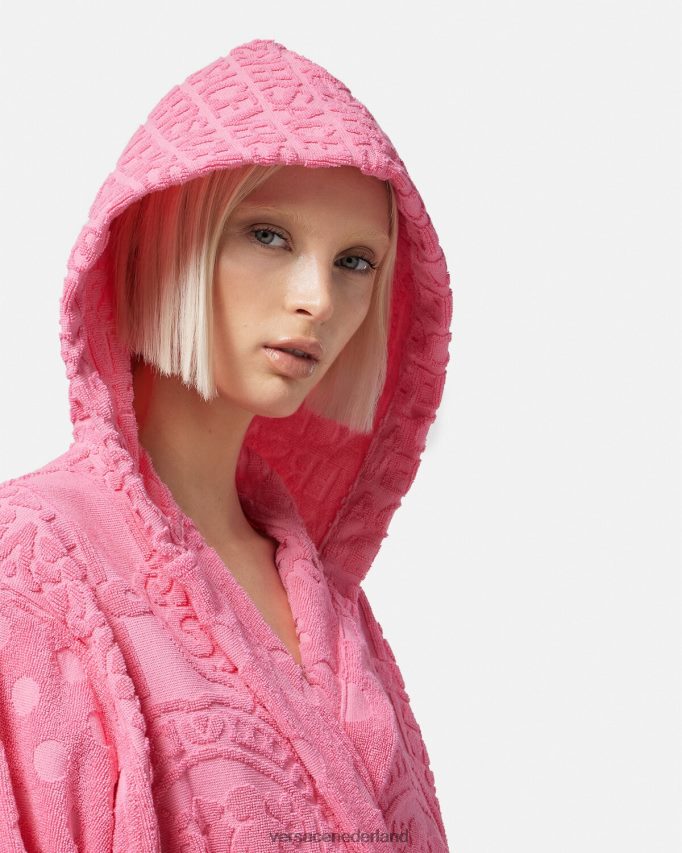 Versace zeeschelp barok korte badjas vrouwen roze ondergoed en strandkleding J2T4F41081
