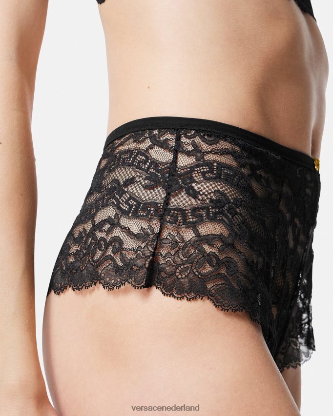 Versace Barocco kanten slipje vrouwen zwart ondergoed en strandkleding J2T4F41067