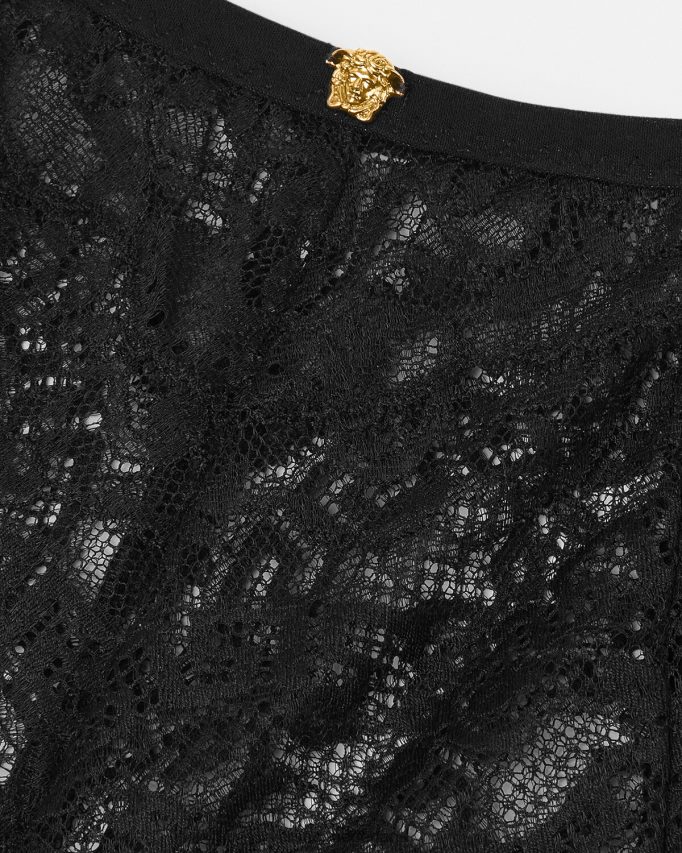 Versace Barocco kanten slipje vrouwen zwart ondergoed en strandkleding J2T4F41067