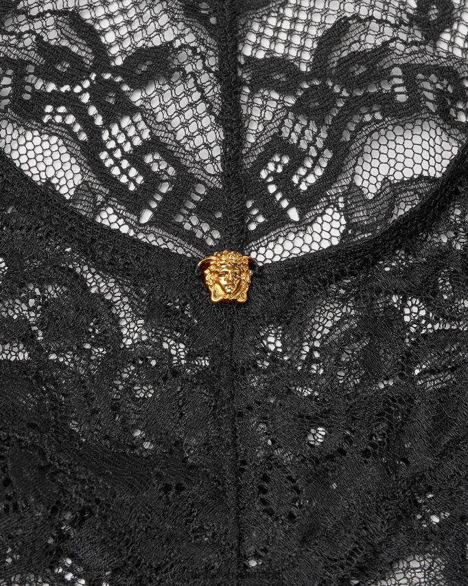 Versace Barok kanten bodysuit vrouwen zwart ondergoed en strandkleding J2T4F41069