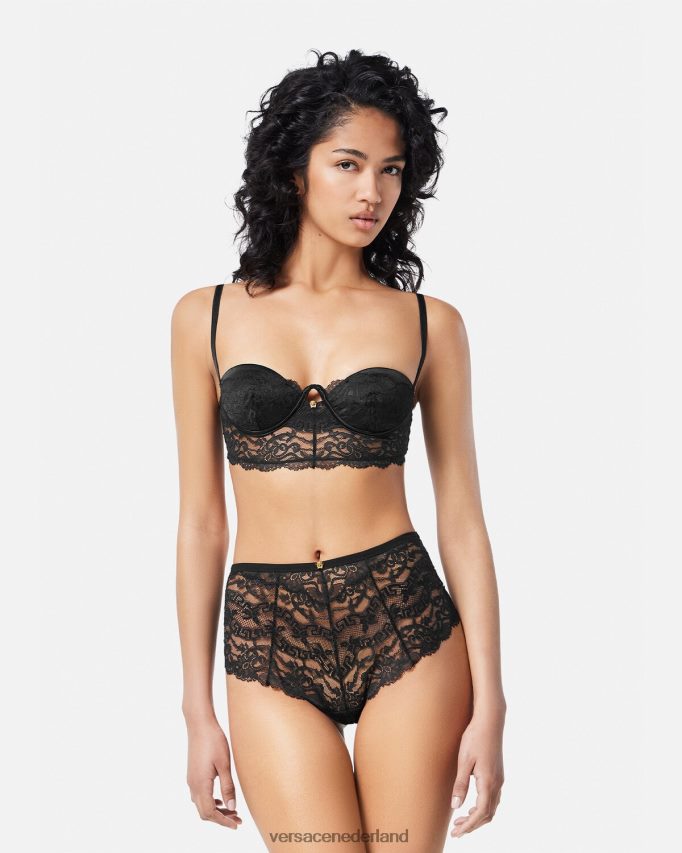 Versace Bustiertopje van barokkant vrouwen zwart ondergoed en strandkleding J2T4F41066