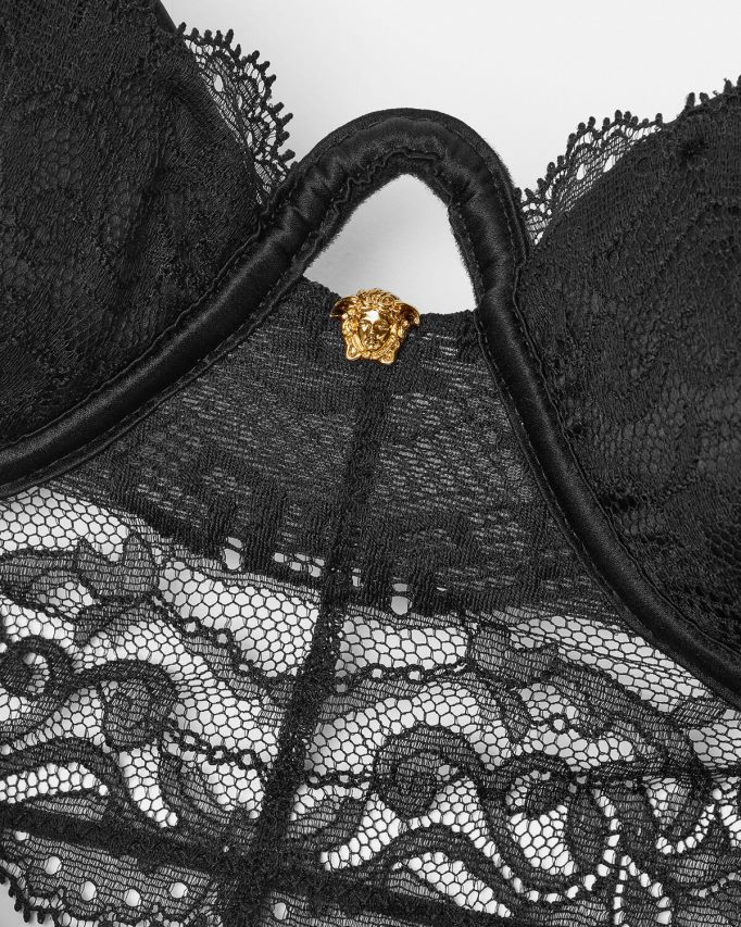 Versace Bustiertopje van barokkant vrouwen zwart ondergoed en strandkleding J2T4F41066