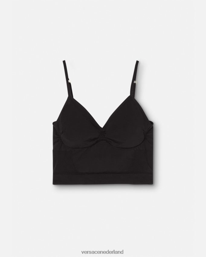 Versace Corrigerende bralette met Medusa-shapewear vrouwen zwart ondergoed en strandkleding J2T4F41062