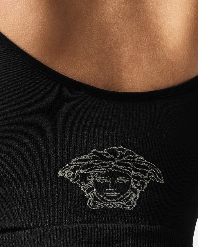 Versace Corrigerende bralette met Medusa-shapewear vrouwen zwart ondergoed en strandkleding J2T4F41062