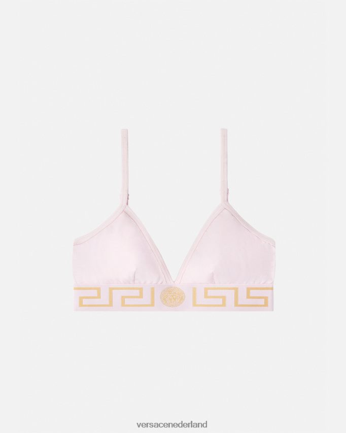 Versace Greca bralette met rand vrouwen lichtroze ondergoed en strandkleding J2T4F41044