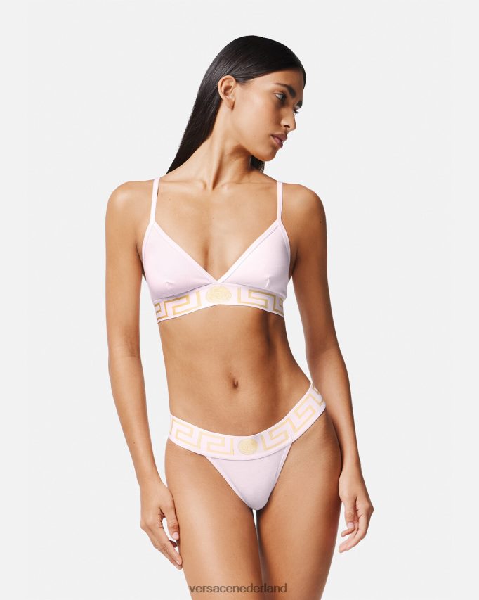 Versace Greca bralette met rand vrouwen lichtroze ondergoed en strandkleding J2T4F41044