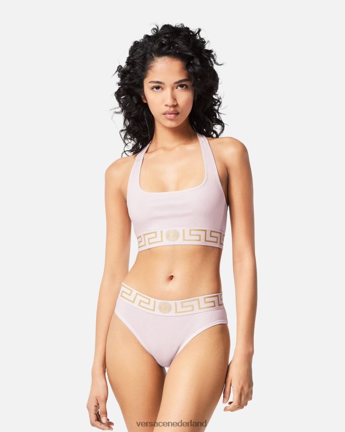 Versace Greca sportbeha met rand vrouwen lichtroze ondergoed en strandkleding J2T4F41039
