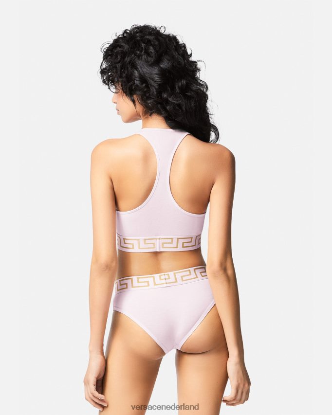 Versace Greca sportbeha met rand vrouwen lichtroze ondergoed en strandkleding J2T4F41039