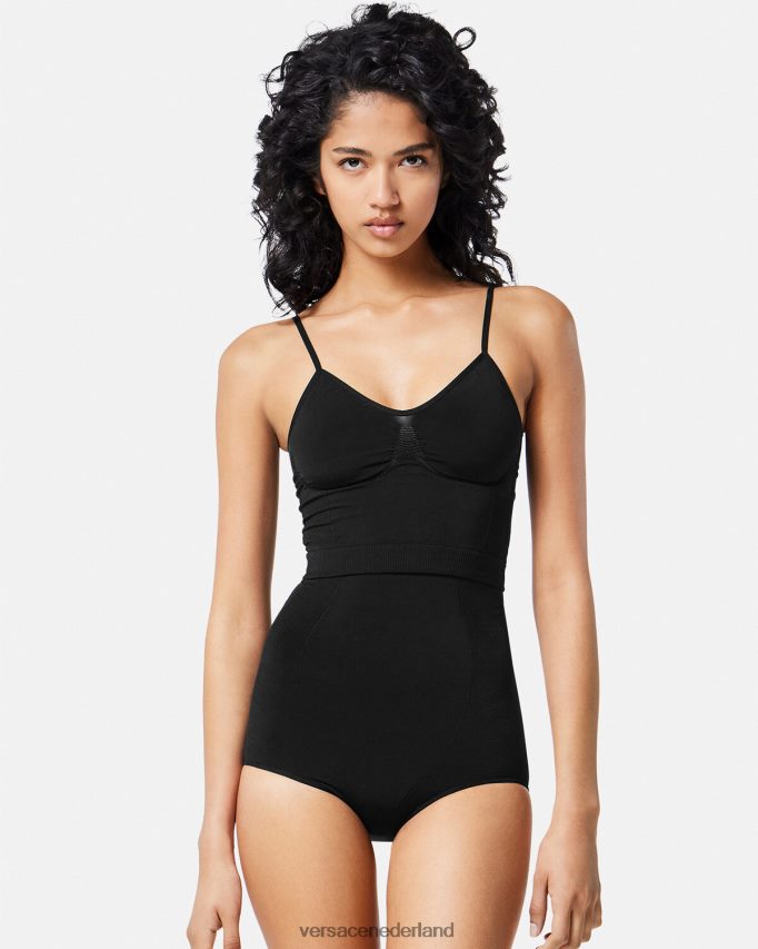 Versace Medusa shapewear slip met hoge taille vrouwen zwart ondergoed en strandkleding J2T4F41063