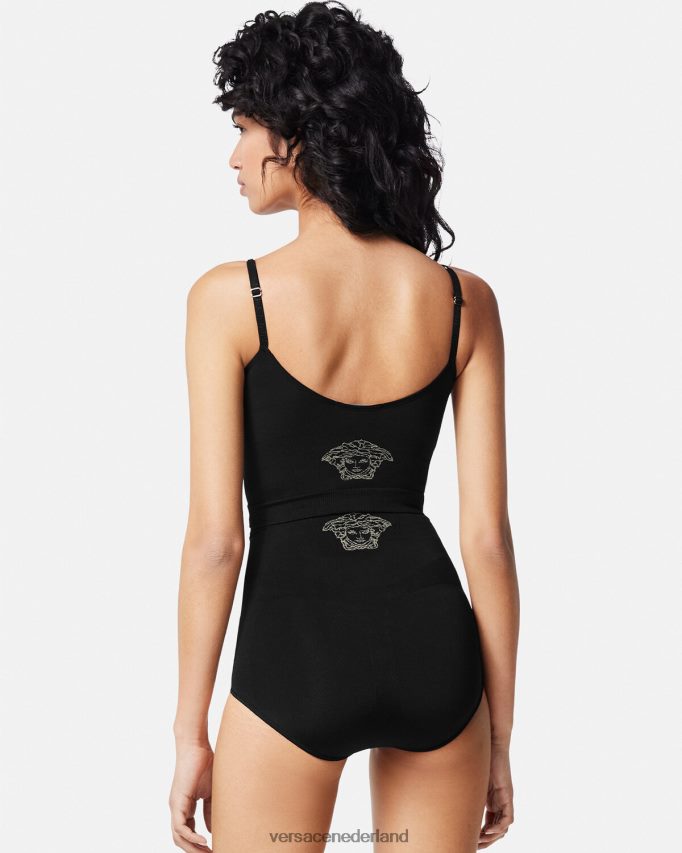 Versace Medusa shapewear slip met hoge taille vrouwen zwart ondergoed en strandkleding J2T4F41063