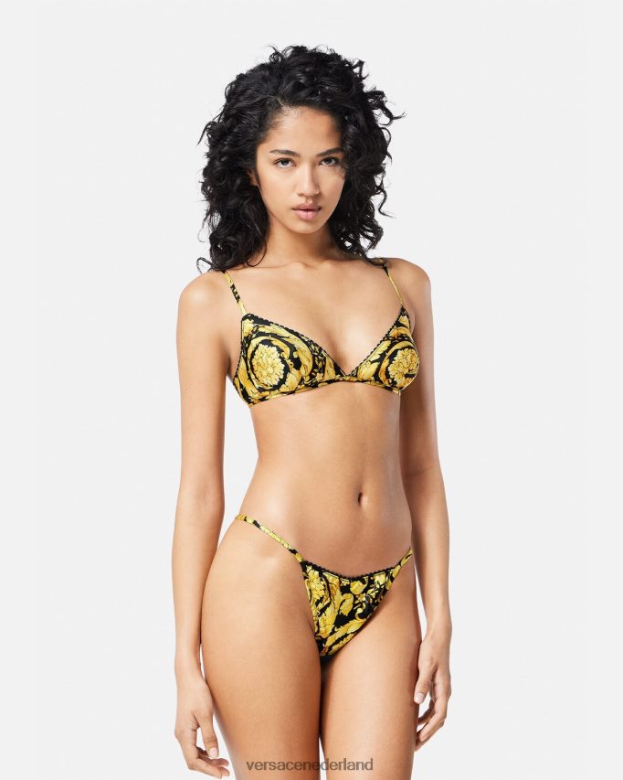 Versace Zijden string met barokprint vrouwen afdrukken ondergoed en strandkleding J2T4F41071