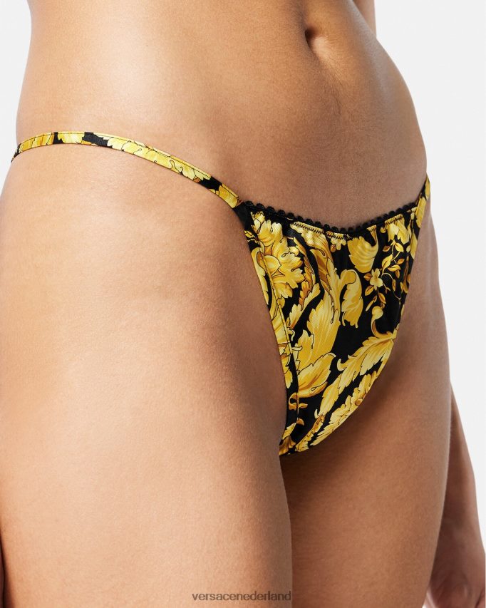 Versace Zijden string met barokprint vrouwen afdrukken ondergoed en strandkleding J2T4F41071